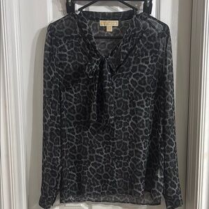 Animal Print Sheer Blouse. Used 1x, like new